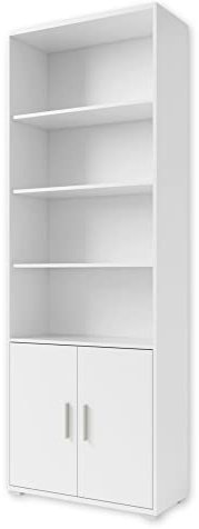 OFFICE LINE Aktenregal in Weiß - Breites Standregal mit 2 Türen und 4 offenen Fächern - Modernes Büromöbel Komplettset - 79 x 220 x 35 cm (B/H/T)
