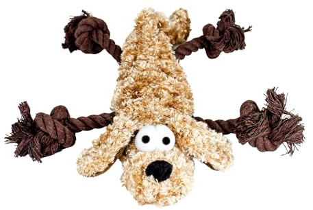 Scarlaroo Scrunchy Rope Dog Toy – For Small Dogs and Puppies | Soft Interactive Dog Toy with Sliding Rope Legs