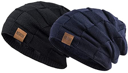 REDESS Beanie Mütze für Herren und Damen Winter Warme Mützen Stricken Slouchy Thick Skull Cap…