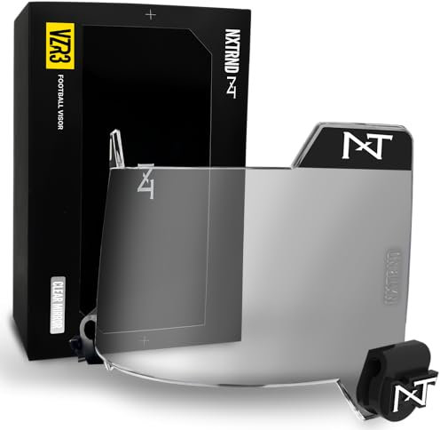 Nxtrnd VZR3 Football Visor, Curved Lens Technology, Fits Adult & Youth Football Helmets (Clear Mirror)