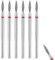 Sibba Lot de 6 Forets à Cuticules en Acier Inoxydable Avec étui pour Manucure Pédicure Polissage Têtes de Meulage Outils Professionnels en Métal pour Enlever Le Carbure et Les Ongles en Gel Acrylique