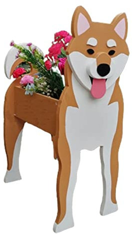 TTiiLoe Niedlicher Hunde-Pflanztopf, Shiba Inu-Pflanztöpfe, PVC-Kräutergarten-Blumentöpfe, Cartoon-Hunde-Pflanztopf, Geschenke für Tierliebhaber, 43x25cm/16.92x9.84in