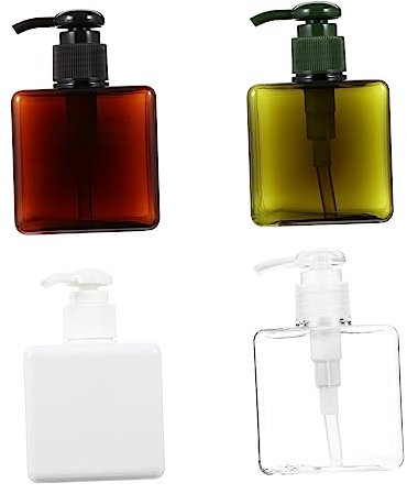 FOMIYES 4 Pièces Flacon Souple Conteneur De Voyage Rechargeable Flacons à Pompe Vides Conteneur De Stockage De Shampoing Mini Flacons Pompe De Voyage Plastique Liquide Vaisselle