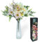 Oc'leaf Künstliche Blumen wie echt Großer Strauß Weiß Dahlie mit stielen Blumenarrangements Hochzeit Blumenstrauß für DIY Zuhause Garten Hochzeit Festival Dekor (Künstlicher weißer Dahlienstrauß)