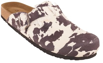 BIOSOFT Comfort & Easy Walk Herren Hausschuh Kuh 43 | Hausschuhe mit Fussbett geschlossen rutschfest | Pantoffeln für Herren und Senioren