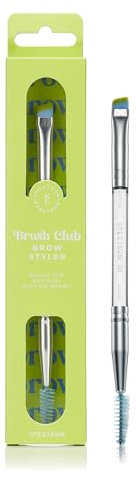 Spectrum Collections Brush Club Pinceau de maquillage à double extrémité Spectrum Dual Pinceau de maquillage pour définir et peigner les sourcils avec poils hypoallergéniques Vert Duo