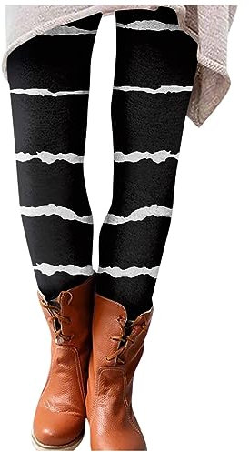 KONG JIMFAN Thermo Strumpfhose Strumpfhosen Damen Schwarz Plaid Pyjama Hosen Leggins Sport Dicke Leggings Damen Winter Minirock Damen Winter Fleece Leggings Damen Outdoorhose Damen(#4 Black,L)