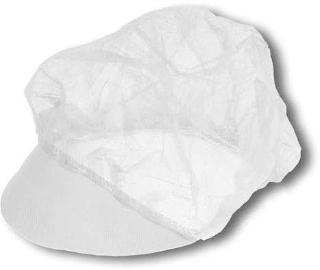 TronicXL 100 STÜCK Baretthauben Lebensmittelecht mit Schirm Klippkopfhauben Einweg-Kopfhauben Vlieshaube Haarschutzhaube Haarnetz Produktion