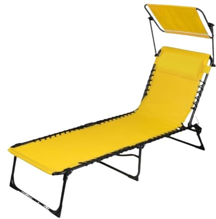 Urban Living SUNNYDAY Le Playa Bain DE Soleil avec Parasol ET Coussin Jaune Moutarde