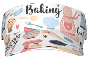 Kawaii Ustensiles de Cuisine Motif Sport Pare-Soleil pour Femmes Pare-Soleil Chapeaux pour Hommes Femmes, Chapeau de Soleil réglable Chapeau d'été Vide Top Casquette de Baseball