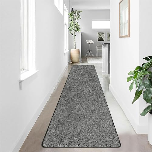 SHACOS Langer Teppich Läufer rutschfest, 60x240 cm, Schwarz, Teppichläufer Waschbar, Flurläufer Lang, Küchenteppich, Teppich Läufer für Flur, Küche, Eingang, Wohnzimmer