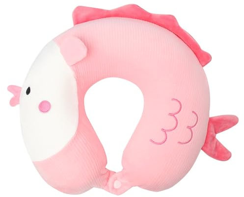 TROYSINC Reisekissen Süßer Fisch Kopfstütze Reise Schlafkissen für Kinder und Erwachsene,Nackenkissen Reise für Flugzeugstuhl, Zuhause und Büro Schlafkissen (Rosa)
