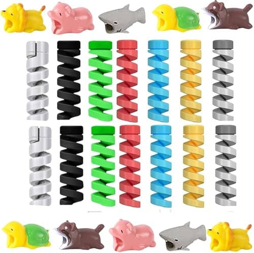 44 Pcs USB Cable Protector Animal - Plastic Cable Protectors Cute Animals Charging Cable Saver, Phone Accessory Protect USB Charger. Usb Cable Organizer, Cable Clip. Usb Cable Holder