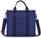 VASCHY Bolso Mujer, Bolso Bandolera Lona Bolso Shopper Casual Bolso Trabajo Resuable Bolsa Portátil Bolso de Hombro con Cremallera Bolsa Playa Bolso Mano para Compras Viaje Escuela, Azul-13L