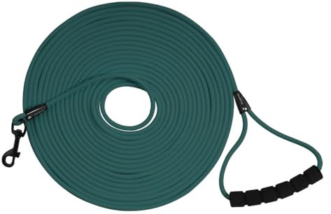 Laisse Longue pour Chien d'Extérieur - Corde Robuste avec Poignée et Sac de Rangement - Laisse de Dressage