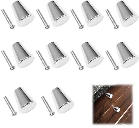 10 Stück Schrankknöpfe, Kunststoffen Silber Aluminiumlegierung Möbelknöpfe Metallisches Gefühl Möbelgriffe Vintage Runde Griffe für Küchenschränke Knöpfe Kommode Türknauf Solide Knop Schrankgriffe