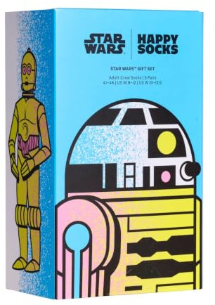 Happy Socks Star Wars Socken und Geschenkboxen mit Ahsoka, Grogu, Mandalorianer, Darth Vader, Yoda und mehr, 36-40 & 41-46