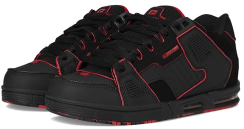 Globe Herren Fusion Skate Shoe, Schwarz/Rot/Mosaik, 42.5 EU