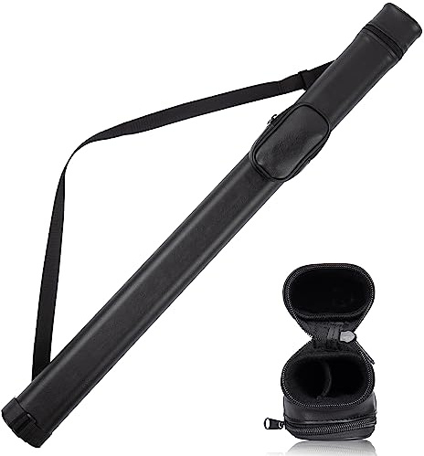 Sinsilvie Billiard Cue Cases, Hard Pool Cue Case, 2-Hole Cue Stick Case Bag