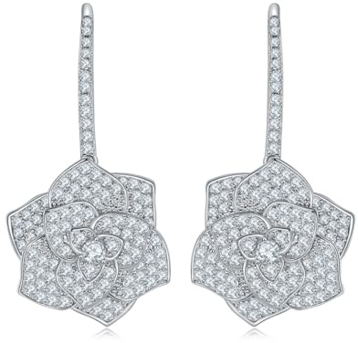 Moissanit-Ohrringe für Damen, 1,74 Karat, D-Farbe, VVS1 Reinheit, 925er Sterlingsilber, Diamant-Tropfenohrringe, Rundschliff, Hochzeitsohrringe für Bräute, Sterlingsilber-Ohrringe, baumelnd