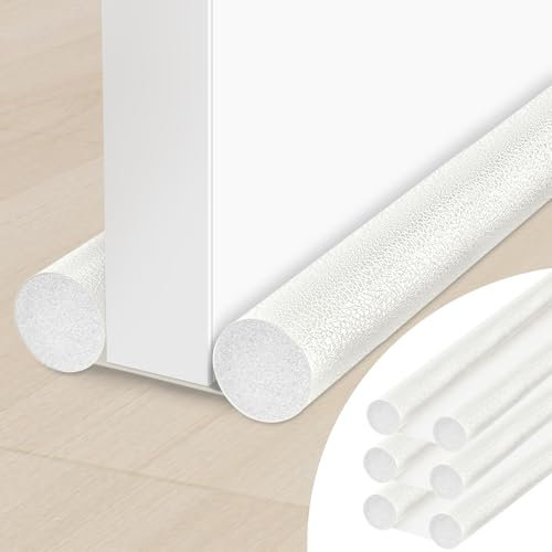 TOFFCAEA 2 Stücke Zugluftstopper für türen 96cm, Zugluftstopper tür, Windstopper Türdichtung in Lederoptik,Doppelseitig Lärmschutz Energiesparend, für Windstopper (Weiß, 3 Stück)