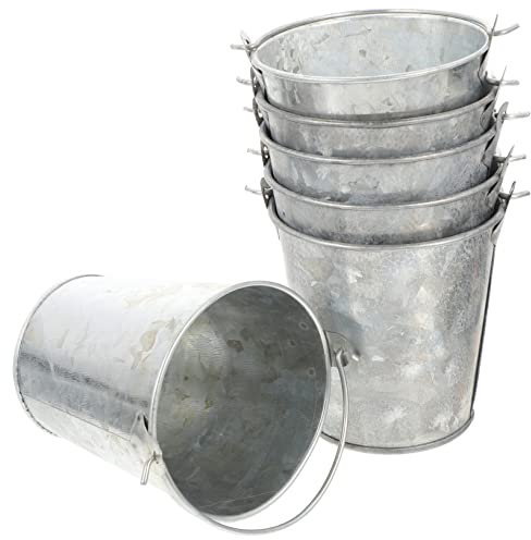 INOOMP 6stücke Eisen Blumen Eimer Eisen Blumenbehälter Stapelbar Pflanzgefäß Im Retro-Stil Für Balkon Innenbereich Büro Mit Antikbeschichtung Kratzfest