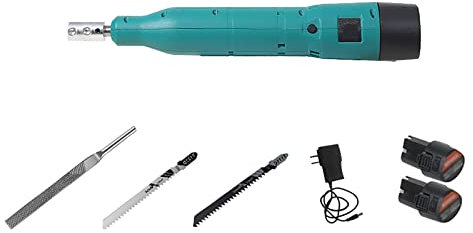 Guoyoocc Metal Files Set,File & Rasp Set,Electric Steel File,Diamond Needle File Set,Power Tools,12V Li-Ion Reciprocating Saw File,for Metal/Wood/Pipe/PVC/Steel Cutting/DIY Tool (Green)