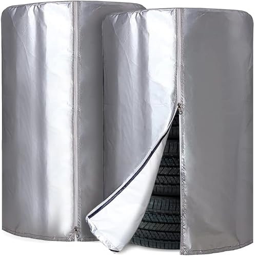 Auto Reifentasche Universale Reifenabdeckung,Autoreifen Aufbewahrung für 4 Reifen,Reifen Sack für Reifen Lagerung,wasserdichte Große Reifenhülle,Auto Reifen Schutzhülle mit Reißverschluss & Tunnelzu 