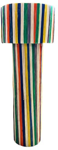 Marrakesch Stehlampe Standleuchte 110 cm groß aus Raffia bast | Boho 2 flammige Lampe als Wohnzimmer Schlafzimmer oder Kinderzimmer Deko | Natürliche Stehleuchte leuchte Waya Bunt E27 Fassung