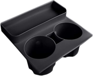 YIWEOG Insert de Porte-gobelet de Remplacement pour Tesla modèle 3/Y, Accessoires de Remplacement de Porte-gobelet de Voiture en Silicone, Organisateur de Console Centrale antidérapant, Noir