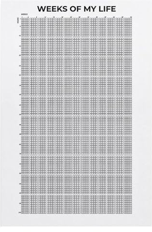 2 Stück Weeks of My Life Kalender, Woche meines Lebens, motivierende Zitate, Wochen meines Lebens, Motivationsposter, 4000 Wochen meines Lebens, Poster-Kalender, Wandkunstdruck, Heimdekor-Poster