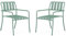 Vente-unique-Gartensessel stapelbar 2er-Set - Metall - Mandelgrün - BIRMOS von MYLIA