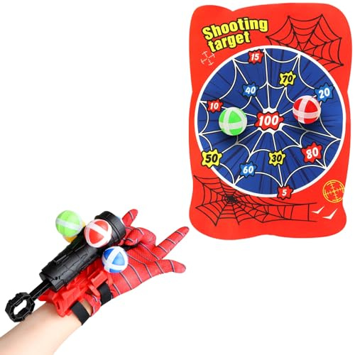 YOTOY Toys for Boys 3 4 5 6 7 8 9 10 Year Old Spider Dart Board Toy for Boy | Dartboard Games with Web Shooter, Gifts for 3-8 Years Old Boy, Birthday Presents Toy for Kid, Outdoor Party Garden Toys