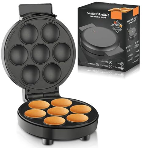 Elektrisk hushålls cupcake maker, generisk cupcake maker, 1000W non-stick surf gör cake pop maker, cupcake maskin, for tårtor, kakor, kul bakning, frukost, kök, modern stil(Black)