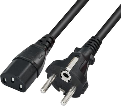 BIGtec 1,8m Kaltgerätekabel Stromkabel Netzkabel Schuko Kabel Schutzkontakt Stecker Typ F CEE 7/7 auf Kaltgerätekupplung C13 geeignet für PC Computer Netzteile Drucker Beamer Monitor TV Spielekonsole