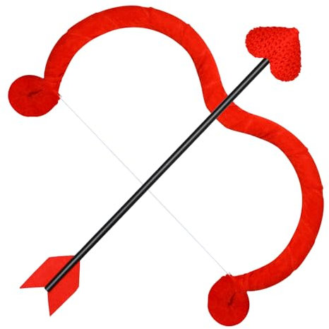 Tanganan Amor Mini Bogen Pfeil Set, Halloween Valentinstag Rot Amor Kostüm Cosplay Zubehör Foto Requisiten Party Spielbedarf