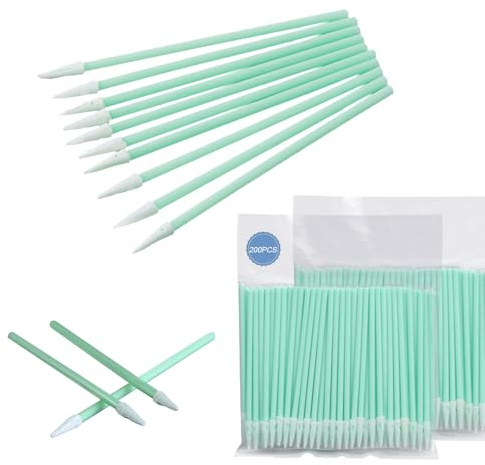 200 Stück Wattestäbchen Reinigungsstäbchen, Schaumstoffspitzen Reinigungstupfer,Mehrzweck-Schaumstofftupfer Set,SchaumreinigungsstäBchen für Kamera Tintenstrahldrucker Druckkopf Optische Ausrüstung