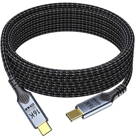 usb c auf usb c kabel 2 M Kompatibel für thunderbolt 5,USB 5 Cable Data Transfer 80Gbps,16K/8K/4K video,Typc C ladekabel 240W Schnell aufladen Kompatibel für thunderbolt 4/3 geflochten