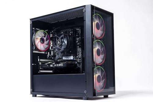 GTR Gaming PC | AMD Ryzen 5 5500, RTX 3060 12GB, 16GB DDR4 3600MHz, 1TB SSD, 600W 80+ Bronze PSU, ARGB Glass-Black Case, WiFi, Windows 11 Home | Prebuilt Gaming Desktop PC