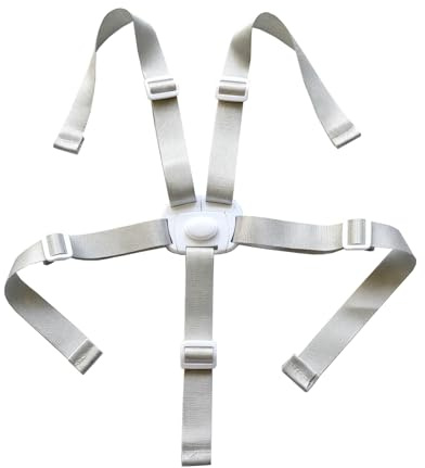 5-Punkt Sicherheitsgurt für Kinderhochstuhl - Ersatzgurt für Buggy Kinderwagen und Babyschale - Verstellbarer Hosenträgergurt mit Steg - Universal Gurtset aus Nylon