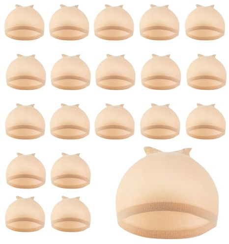 LUFFLOK Haarnetz für Perücken 20 Stück, Haarnetz Wig Cap für Damen und Herren Nylon-Haarnetze in Einheitsgröße für alle Haartypen und Frisuren für Alle Ultradünnen Perückennetz