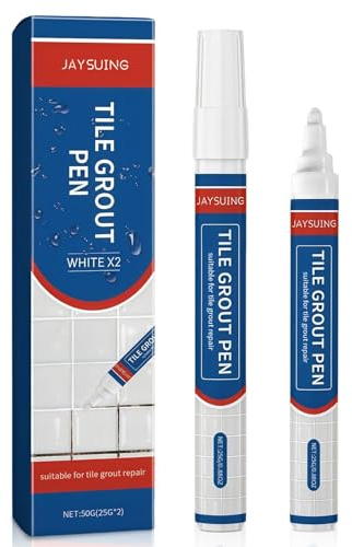2 * 25g Rotuladores Para Juntas De Azulejos, Rotulador De Lechada Blanco Para Blanquear Juntas, Marcador Reparación Juntas Para Renovar Lechada, Para Baño Cocina Suelo Pared Baldosas