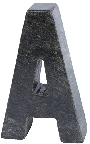 Creative Home Buchstützen aus natürlichem Marmor, Schwarz Buchstabe A Marmor