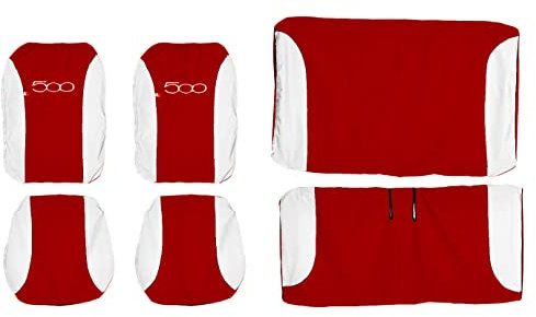 Lupex Shop 500_R.Bi Sitzbezüge Zweifarbig, Rot/Weiß