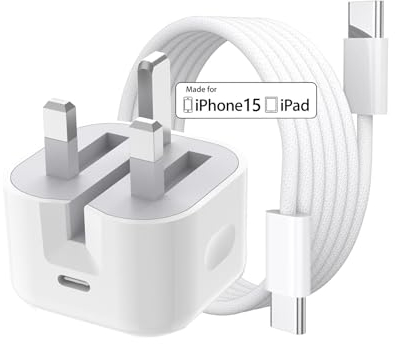(Latest Version)iPhone USB C Charger, 20W PD Fast Type C Power Wall Charger with 6.6FT Type -C to C Nylon Braided Cable for iPhone 15,iPad, AirPods Pro,Galaxy S22/S21,Pixel 7/6,and Other TypeC Devices