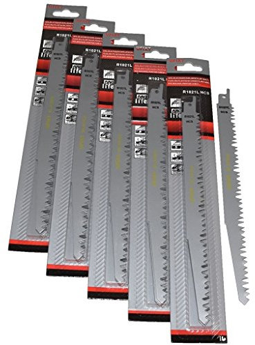 Reciprocating Sabre Saw Blades R1021L 240mm Long High Carbon Steel HCS 25 Pack Fits Hitachi, Makita, Metabo, Milwaukee, Porter Cable, Ryobi, Silverline, Terratek, Tooltec and Wolf By Yourspares