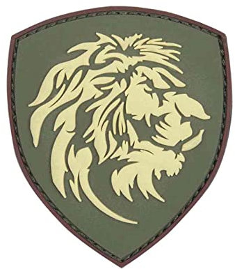 VAN OS 3D PVC Patch Löwe grün Klett Abzeichen Lion