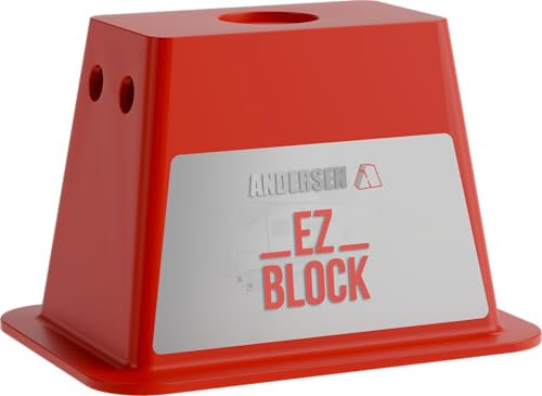 Andersen Hitches EZ-Block (rechtwinkliger Wagenheber-Block, funktioniert mit Scherenwagenhebern, Wagenhebern, Pad-Jacks) – 1 Stück, rot (3621)
