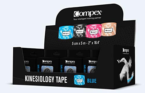 Compex Boîte de 12 rouleaux de tape kinésiologique Noir