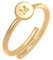 Elli Ring Damen Buchstabe M Kreis Verstellbar Basic in 925 Sterling Silber Vergoldet